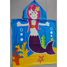 (BC-PB1018) Poncho de playa para niños con estampado de algodón 100% de buena calidad